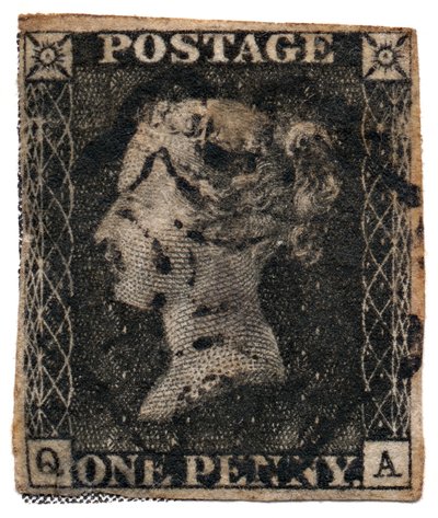 Penny Black c. 1840 (postage stamp) by English School
